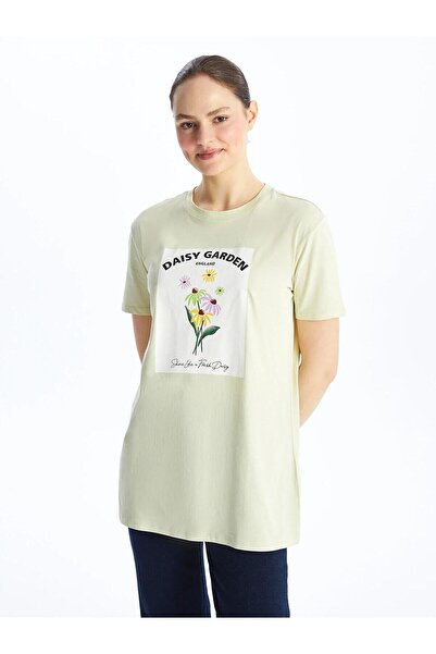 LC Waikiki Crew Neck Printed Short Sleeve Oversize Women's Tunic (S4)