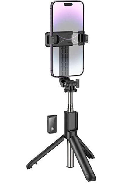 Borofone BY11 Χαρούμενο Selfie Stick Τρίποδο Κινητού Τηλεφώνου Bluetooth Μαύρο
