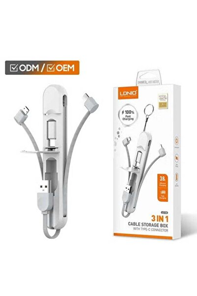 ELTRAZONE LC130 3-in-1 USB Cable with Type-C Connector – 3.8A Fast Charging &...
