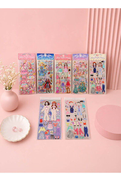 Midi Paper Girls Stickers with Clothes and Accessories