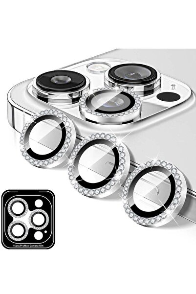 ELTRAZONE Silver Diamond Camera Lens Protector for iPhone 16 Pro/16 Pro Max –...