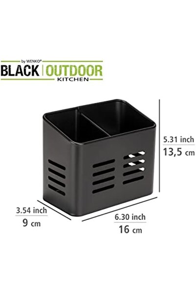 Yıldızan Zg Store Baco Cutlery Basket, Black Outdoor Kitchen Basket, Black Po...
