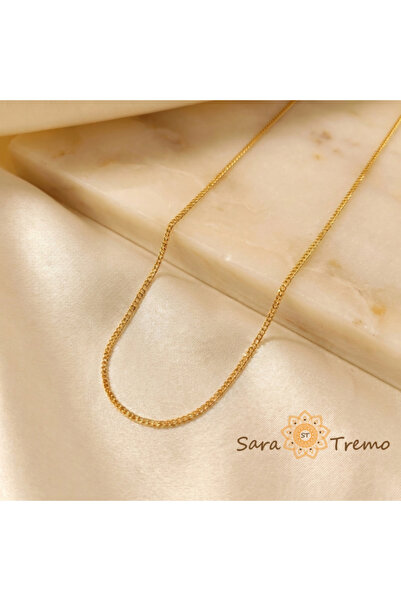 SaraTremo Κομψή Αλυσίδα Unisex – Επιχρυσωμένη αλυσίδα 18Κ, 3 στρώσεων, Βραζιλ...
