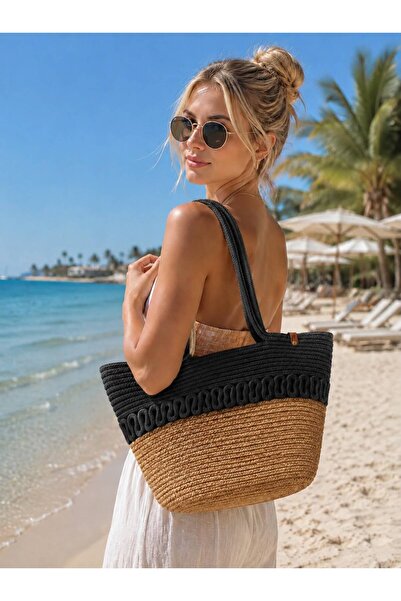 citycenterfashion Women's Large Size Straw Beach Bag Cty-Lbn-6319 50X30 cm