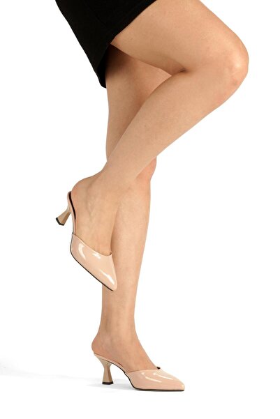 Y ESMA Slippers with Open Back and Pointed Toe, 5cm Goblet Heel, New Season