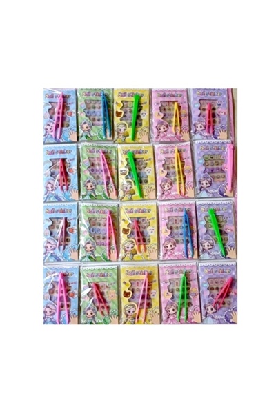 Ticon Nail Sticker Set Mixed with Tweezers - 4 Pieces