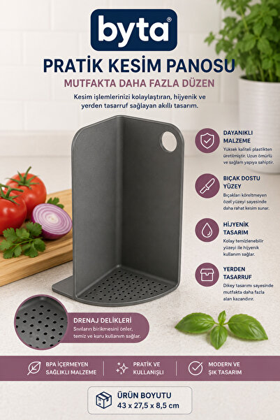 BYTA Practical Vertical Cutting Board Foldable Chopping Board Vegetable Fruit...