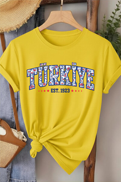 l'eivor Tricou din bumbac pentru femei, cu imprimeu special, Turcia 1923