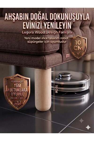 LEGORA WOOD DESİNG Πόδι επίπλου από ακατέργαστο ξύλο Bohemian 10 εκ. Πόδι επί...