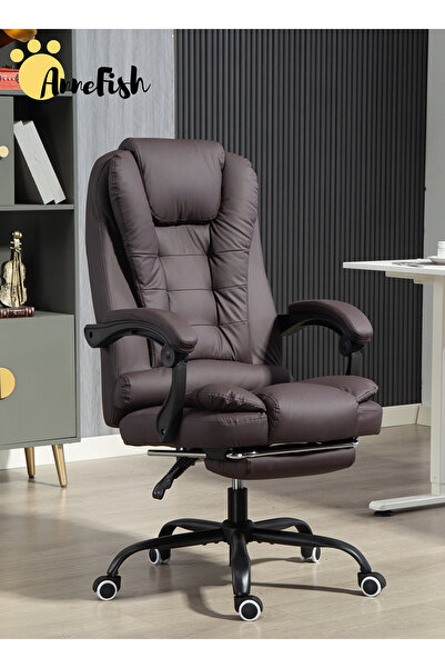 AnneFish Executive Ergonomic Cloud Office Chair Cat-Scratch-Resistant Leather...