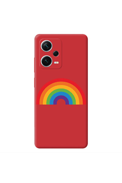Other Xiaomi Poco X5 Rainbow Mini Red Colored Silicone TPU Θήκη