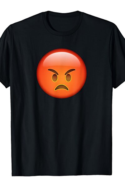 BASEPULSE Men's Retro Funny Red Hot Face Print T-Shirt - S-XXXL Black Round N...