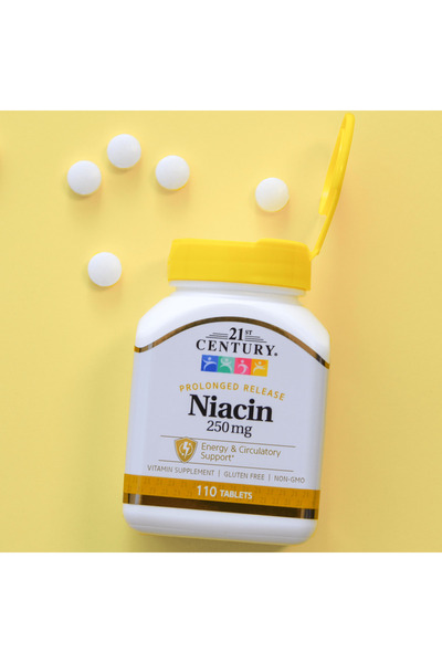 21st Century Niacină 250 mg cu eliberare prelungită, 110 comprimate