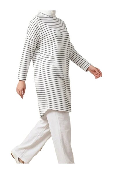RESPİRO Seasonal, Unobtrusive, Comfortable Cut Tunic, Plus Size Striped Tunic