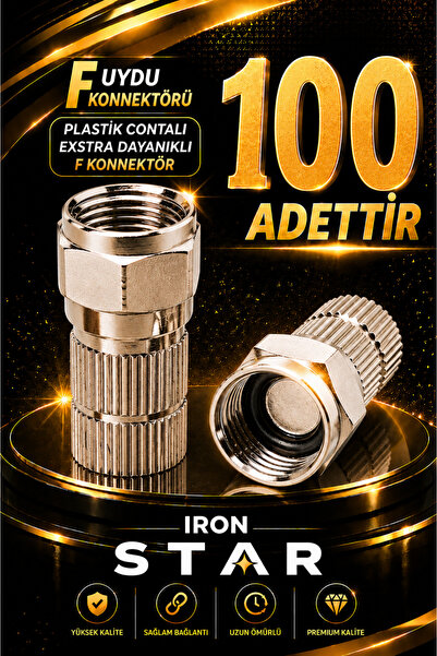 Mesef 100 ADET Plastik contalı F konnektör / RG6 F konnektör / çanak anten ba...