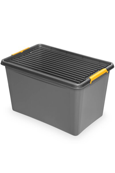 EDANTI Cutie de depozitare din plastic cu capac și roți pentru garaj, depozit...