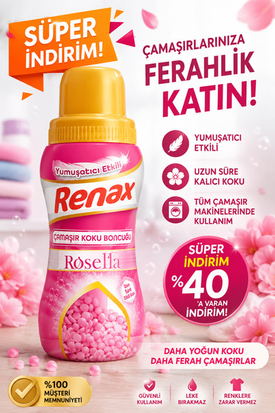Renax Koku Boncuğu Granür Çamaşır Parfümü &Çamaşır Yumuşatıcısı Rosella 250 gr