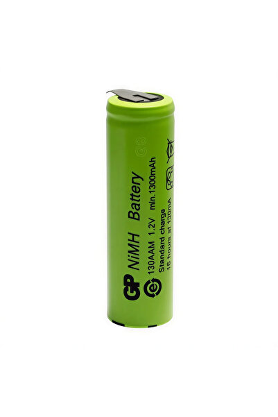 GP 130AAM 1300 mAh NiMH Düz Kafa Puntalı Endüstriyel AA Şarjlı Kalem Pil