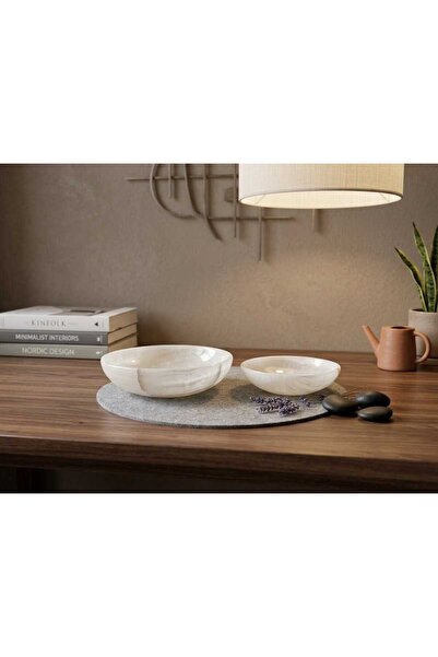 Hanova Stone Doğal Taş 2'li Onyx Kase (15cm ve 10 cm)