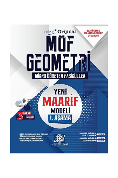 Orijinal Yayınları Orijinal Mikro TYT Geometri Maarif Model 1. Aşama Mikro Öğ...