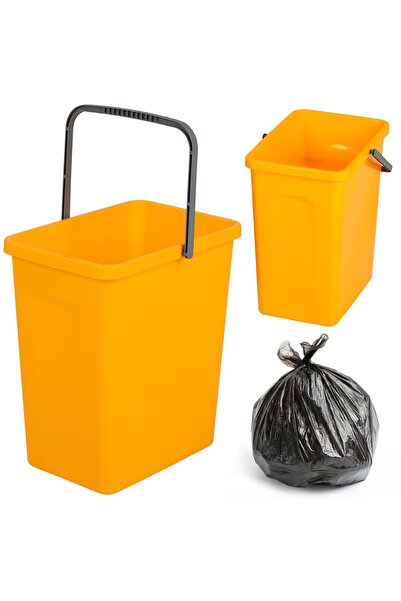EDANTI Recipient din plastic pentru coș de sortare a deșeurilor 10L Galben