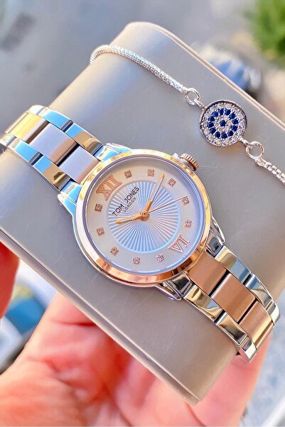 Tom Jones London Women's Watch Rose Silver Color Original Steel 3Atm Waterpro...