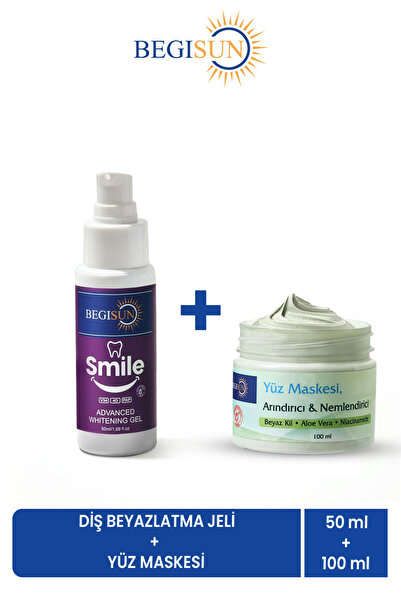 BEGISUN Teeth Whitening Gel 50 ml + Purifying & Moisturizing Face Mask 100 ml...