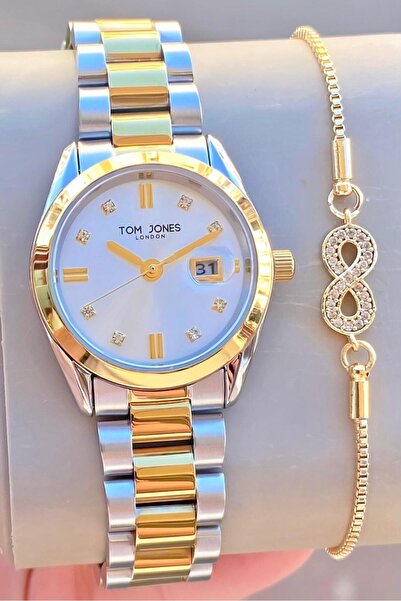 Tom Jones London Women's Watch Gold Silver Original Steel 3Atm Waterproof 2 Y...