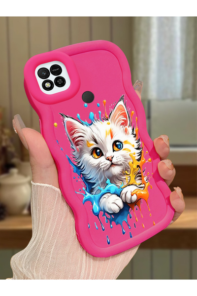 Hontinga Redmi 10A Compatible Case Camera Protector Red Silicone Couple Phone...
