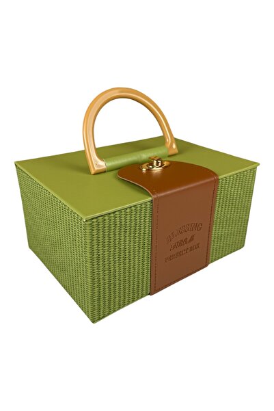 OEM Cutie în formă de geantă Hârtie Verde 11x21.5x15 cm