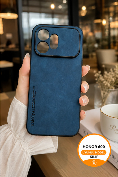 TechTrove Honor 600 İçin Uyumlu Deri Tasarımlı Elde Kaymaz Sararmaz Tozlanmaz...