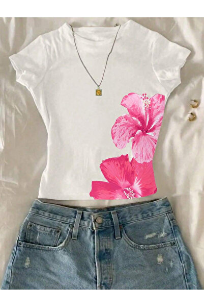 Grafftee Clothing Γυναικείο μπλουζάκι με στάμπα λουλουδιών