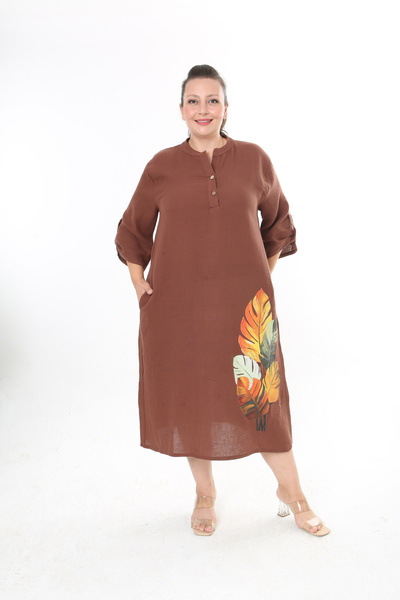 XL Modam Women's Muslin Fabric Printed Plus Size Dress