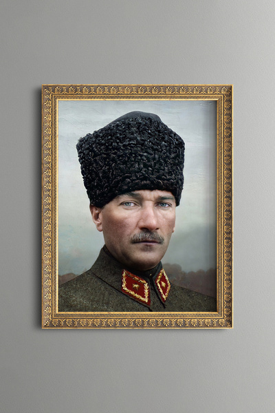 epiqart صورة أتاتورك - لوحة منقوشة بتصميم عتيق - نموذج رفيع