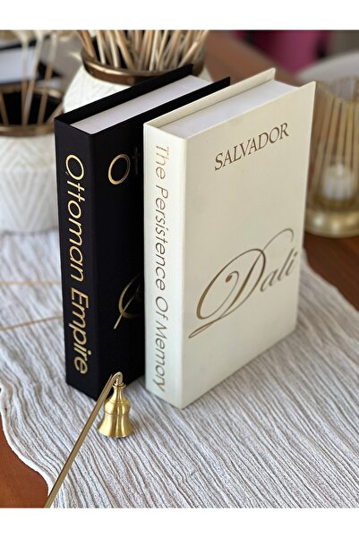 Kumaş Dekoratif Kitap Kutusu Seti 2'li - OTT & D - Gizli Saklama Kutusu - Kitap Görünümlü Dekor