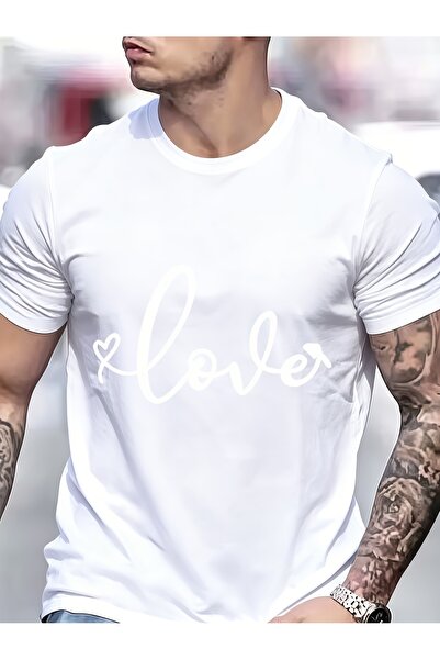 17 seramik Men'S Pure T-Shirt, New Series All Seasons, with Love Letter Print...