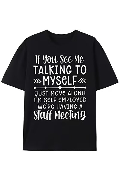 23 nisan Men'S New Pure T-Shirt, Featuring a Fun Workplace Staff Meeting Prin...