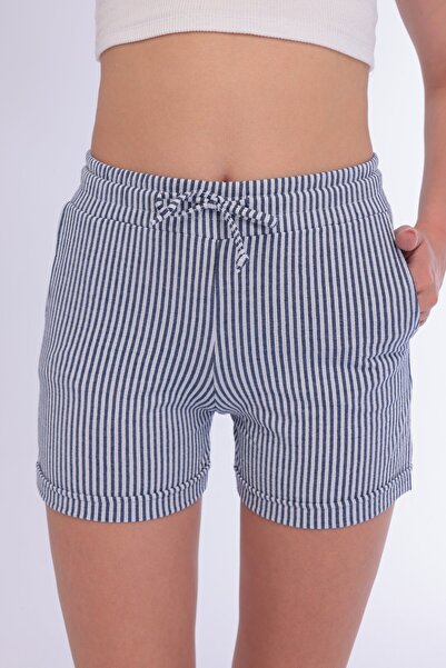 TRENDHİLL Women's Cotton Shorts Marine-8110