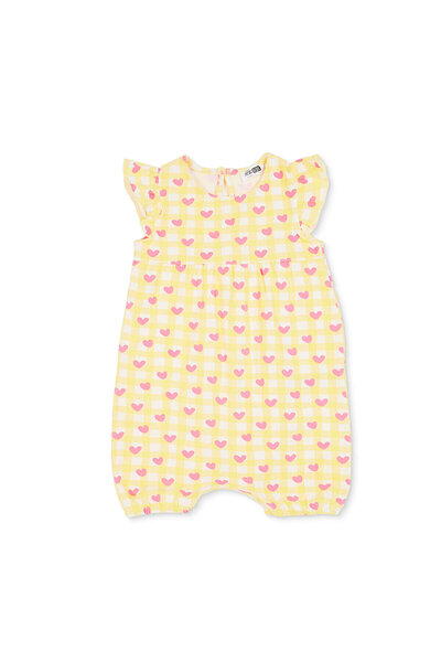 ebebek Hello Baby HelloBaby Kız Bebek Kısa Tulum Kalp Baskılı Çıtçıtlı Bisikl...