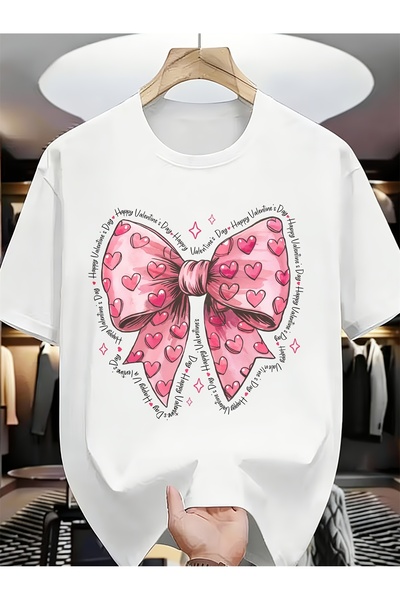 LİNA06 Love Heart Bow Tie Happy Valentine'S Day Comfort Funny Unique Men Tees...