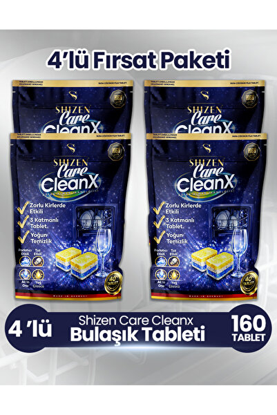 Shizen Kozmetik Shizen Care CleanX Bulaşık Makinesi Tableti 4'Lü Paket