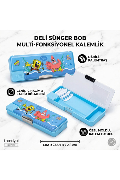 Deli Sünger Bob fonksiyonlu Kalemlik 23.5 x 8x 2.8 cm