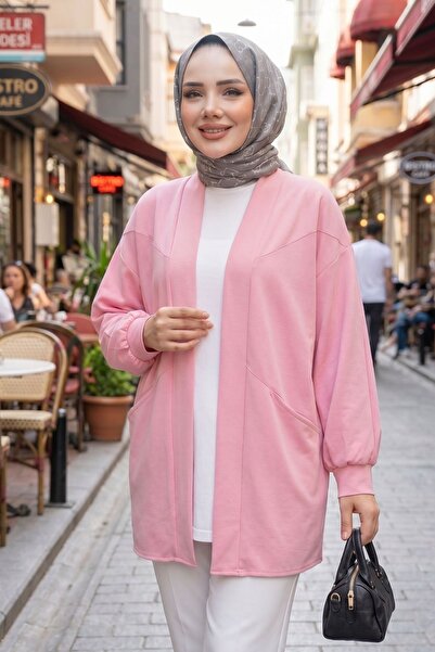 Modestim Tesettür Kadın Cepli Oversize Tesettür Kimono Hırka – Mevsimlik Raha...