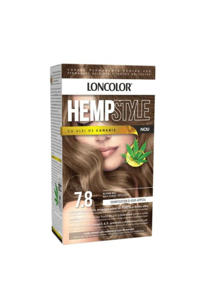 Loncolor Vopsea Permanenta pentru Par cu Amoniac - HempStyle, nuanta 7.8 Blon...