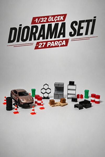 lumix3d 1/32 Ölçek Garaj Diorama Seti 27 Parça - (Araç Dahil Değildir)