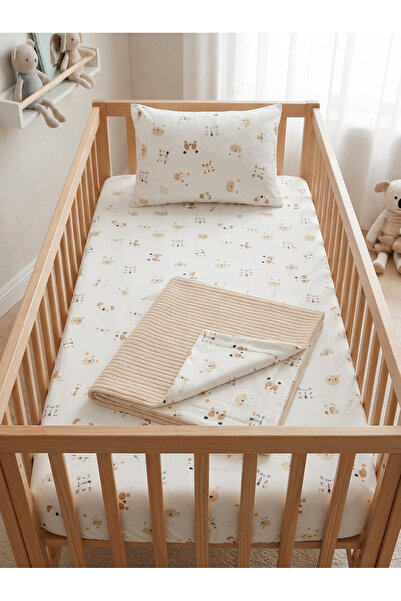 ngn collection Baby Pique Set Soft 100% Cotton 3 Pieces - 80X90 Pillowcase, D...