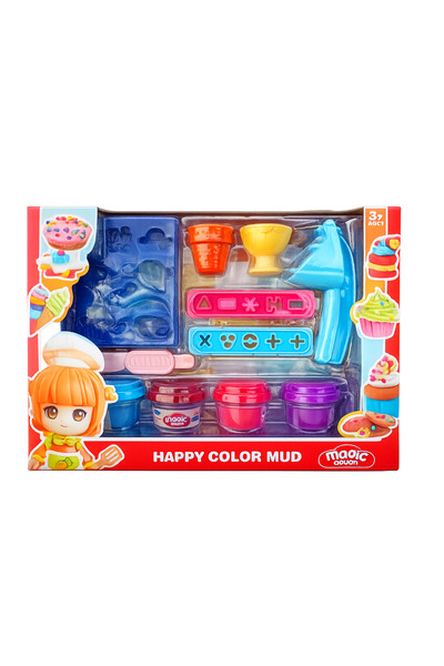 Magic Dough Happy Color Mud Toy Set for Kids - Educational Playdough Toy for ...