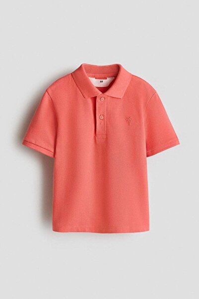 H&M Embroidered-motif piqué polo shirt