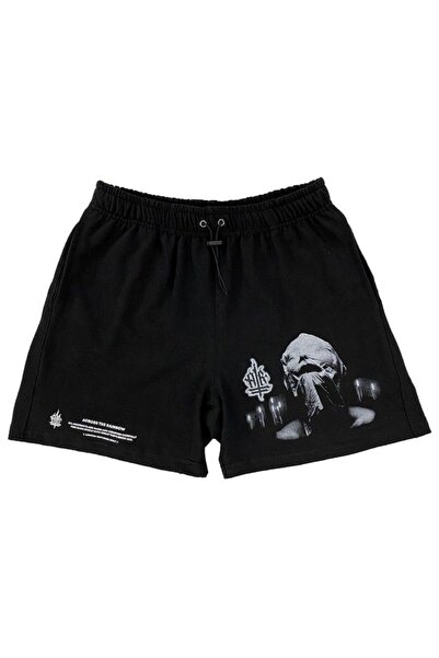 COZYWEAR Printed Black Oversize Shorts