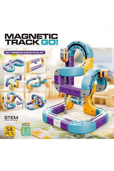 Twisoo Magnetic Track Go STEM Building Set 54PCS DIY Race Track with Electric...